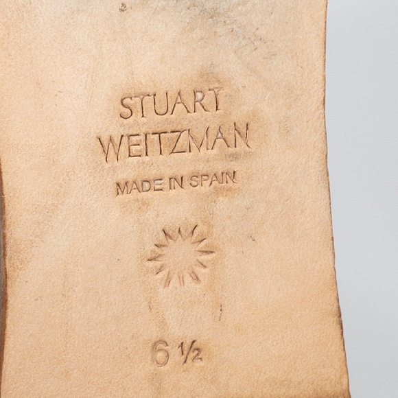 STUART WEITZMAN Shoes Size 6.5 B WYLIE Star Flats Cream Leather Loafers - Picture 8 of 9